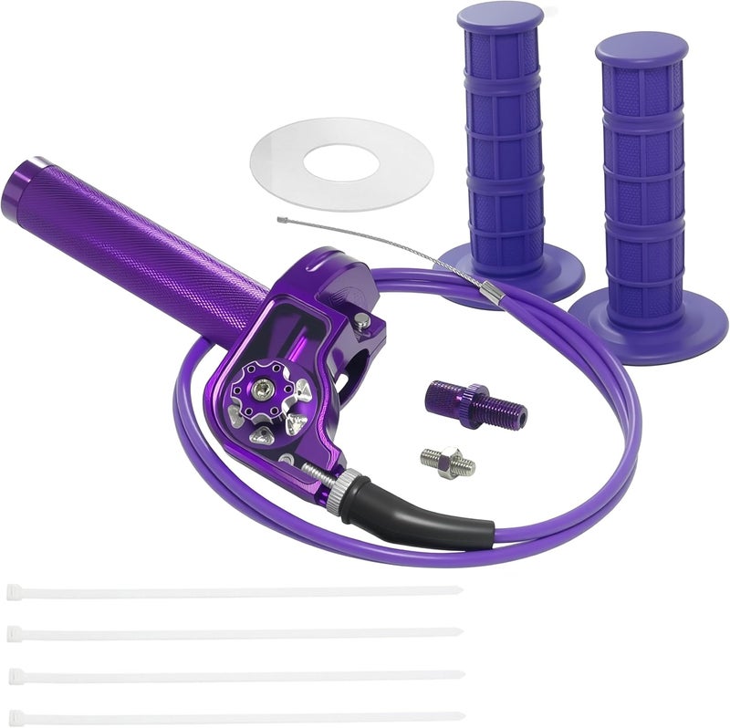 JXPANG Motorcycle Throttle Assembly,7/8" Quick Twist Throttle Grips with Throttle Cable Aluminum Alloy Universal for CRF KLX SSR TTR 110 125 150 250cc Dirt Pit Bike ATV Mini Bike - Image 1